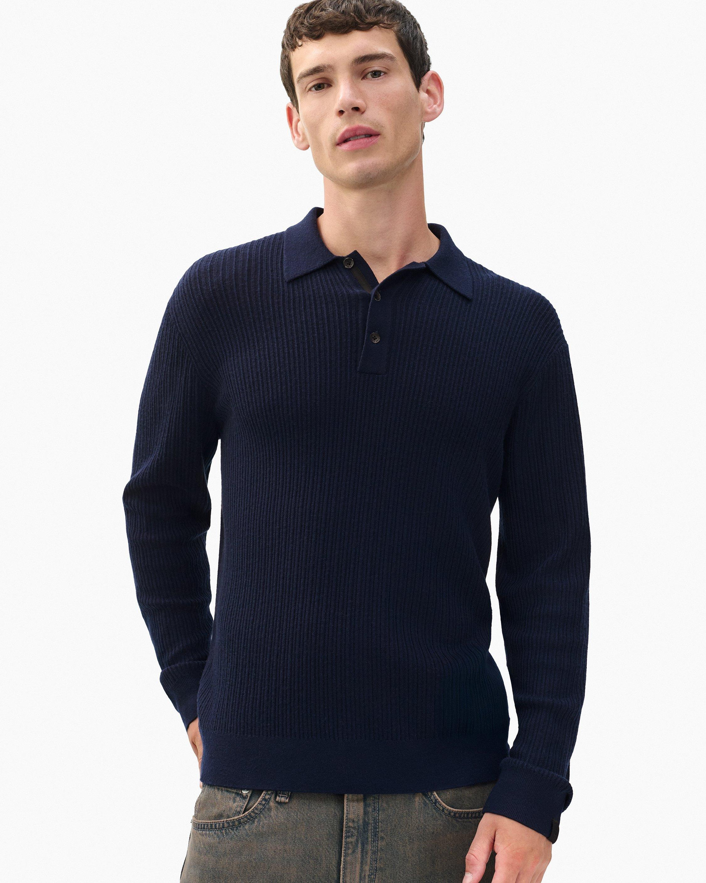 Crawford Wool-Cashmere Polo Sweater - 2