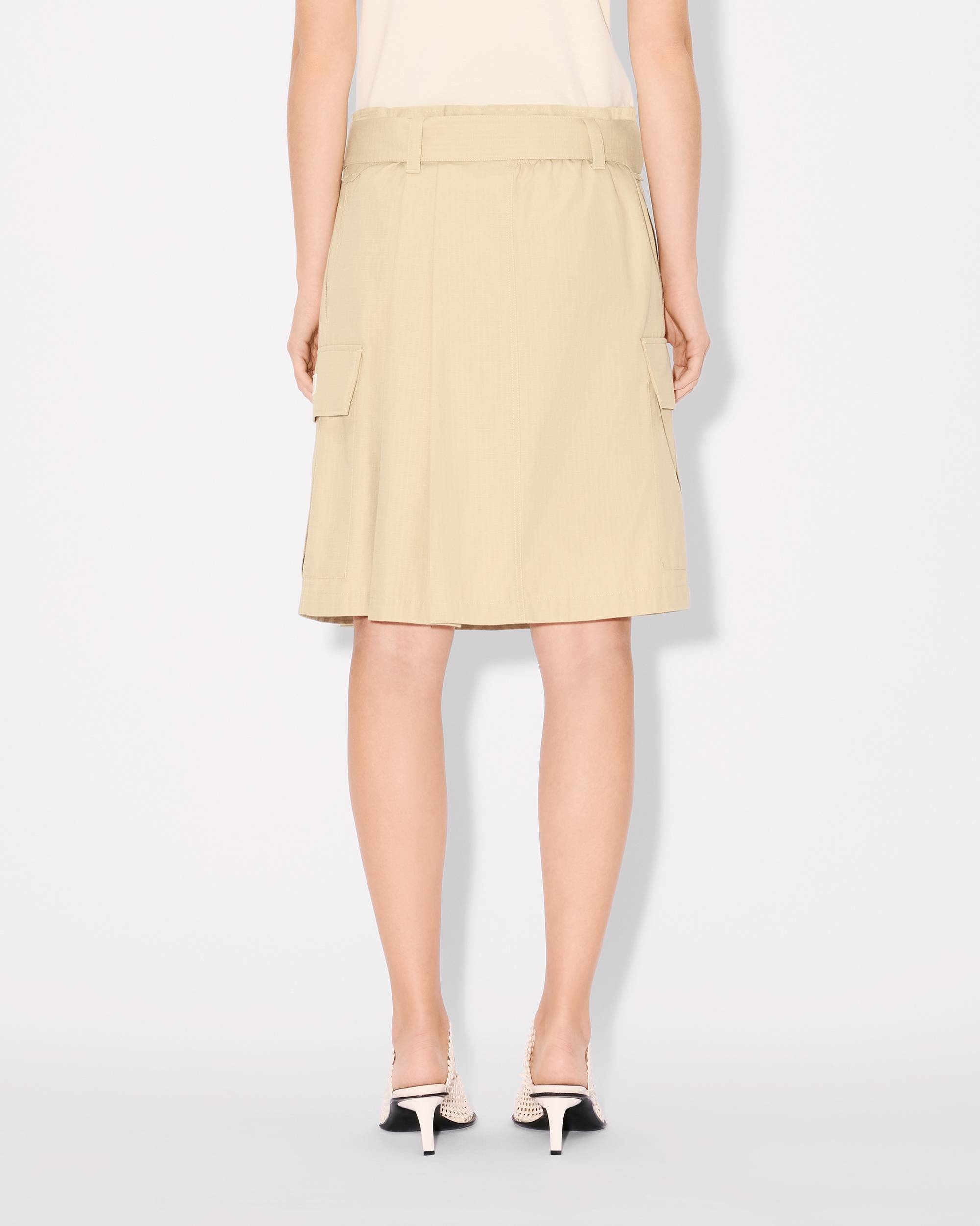 Asymetric skirt with cargo details in cotton - 5