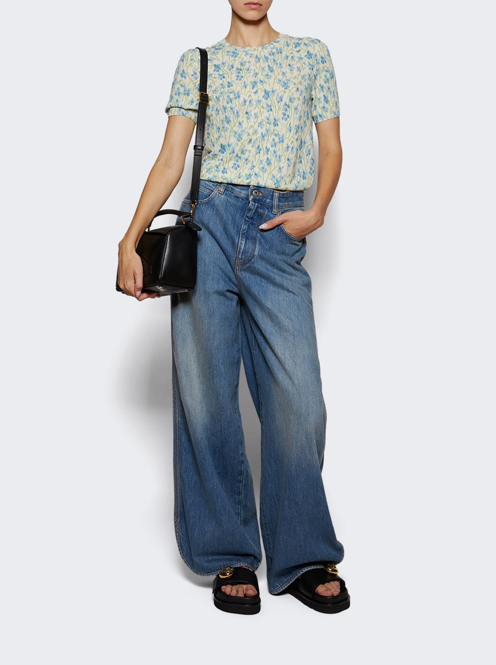 Piping Detail Jeans Blue - 5