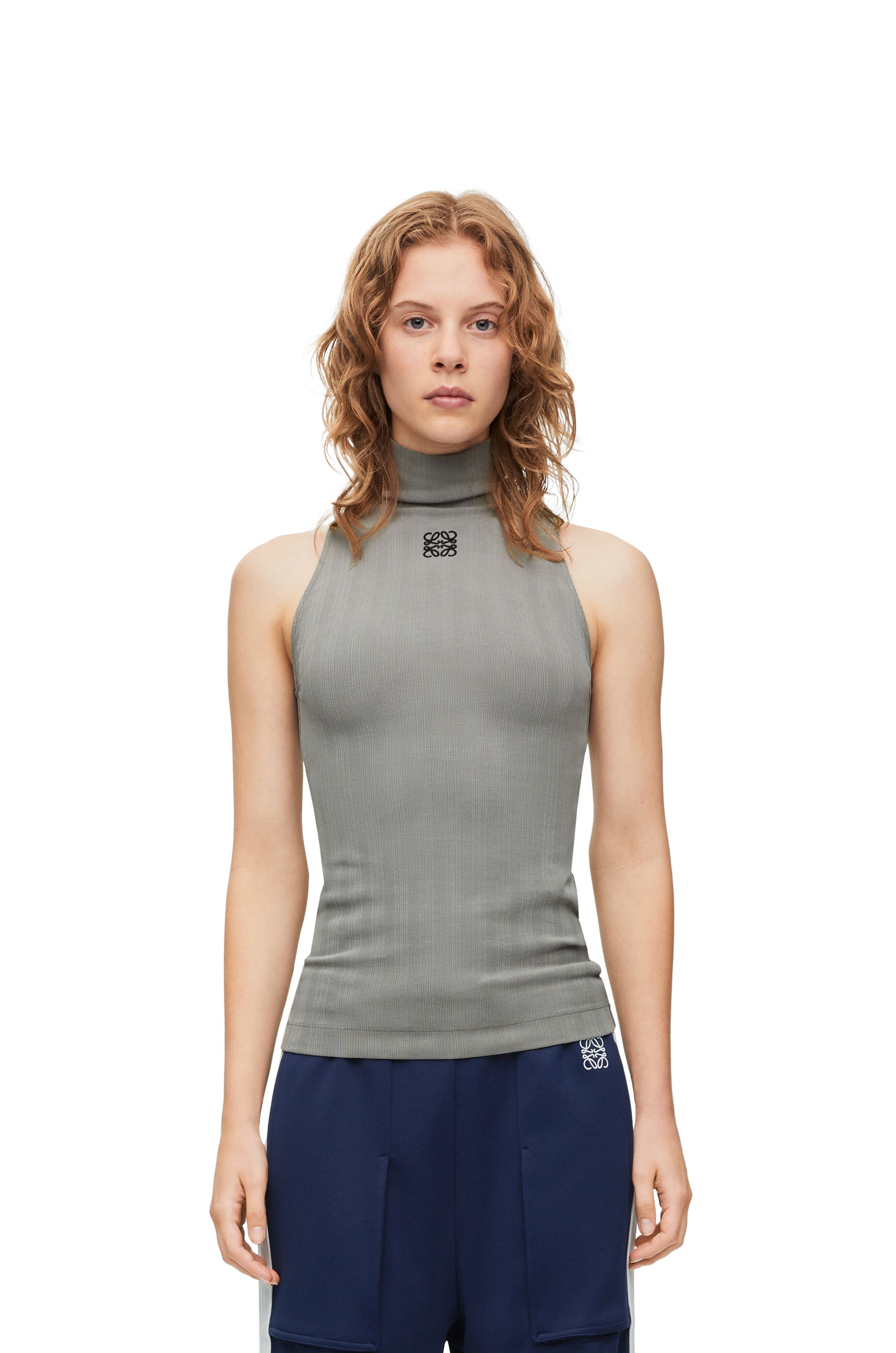 Loewe High neck top in cotton blend | loewe | REVERSIBLE