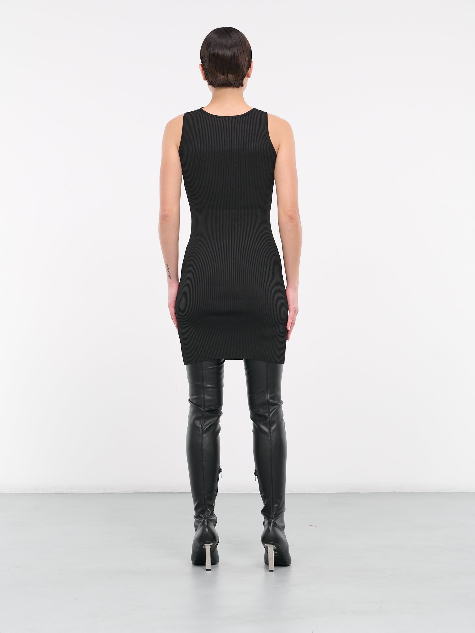 Rib-Knit Cut-Out Mini Dress - 3