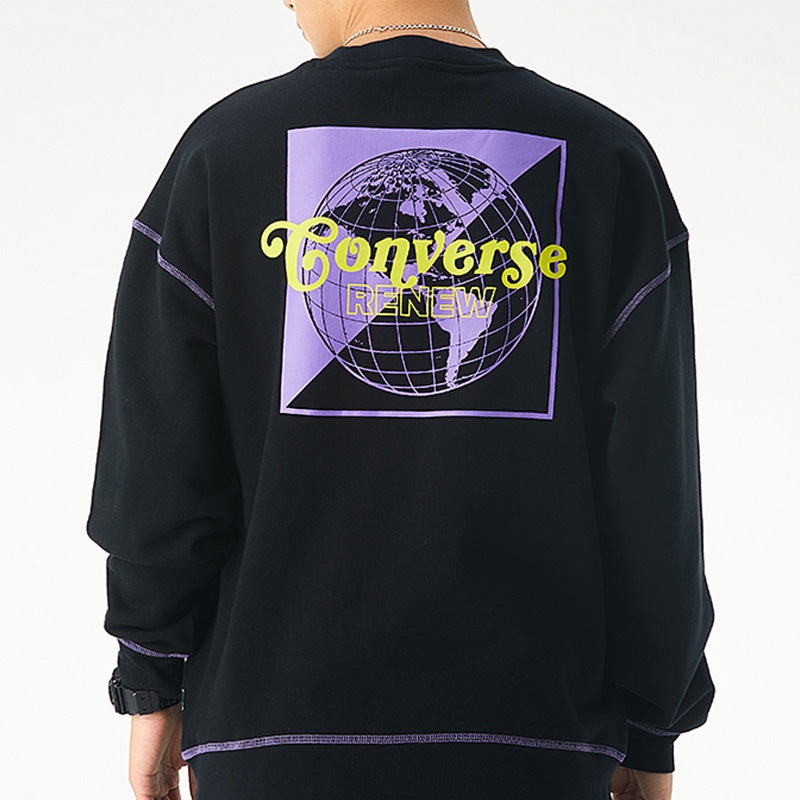 Converse Renew Graphic Crewneck Sweatshirt 'Black' 10021574-A01 - 4