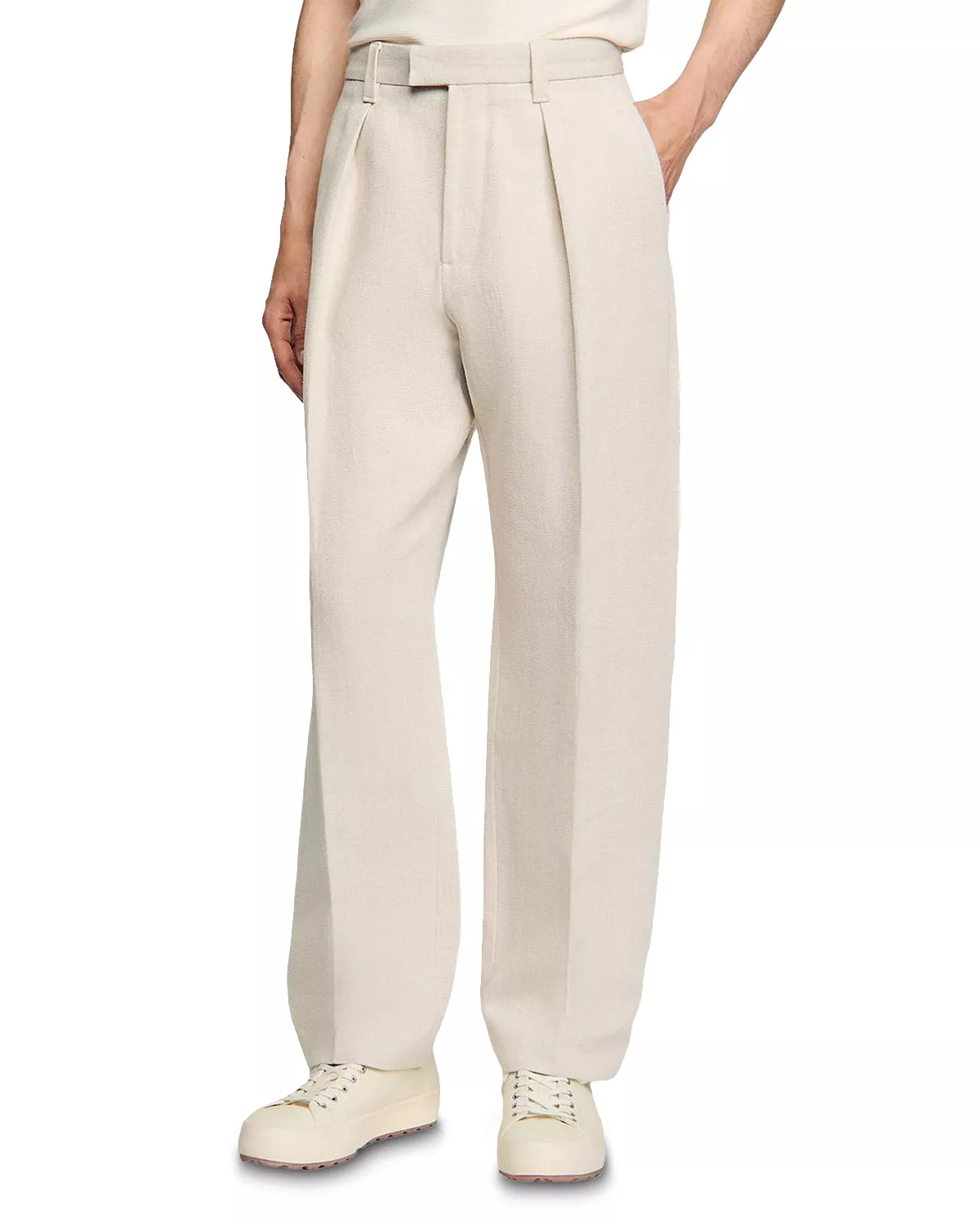 Wide Leg Trousers With Creases - 1