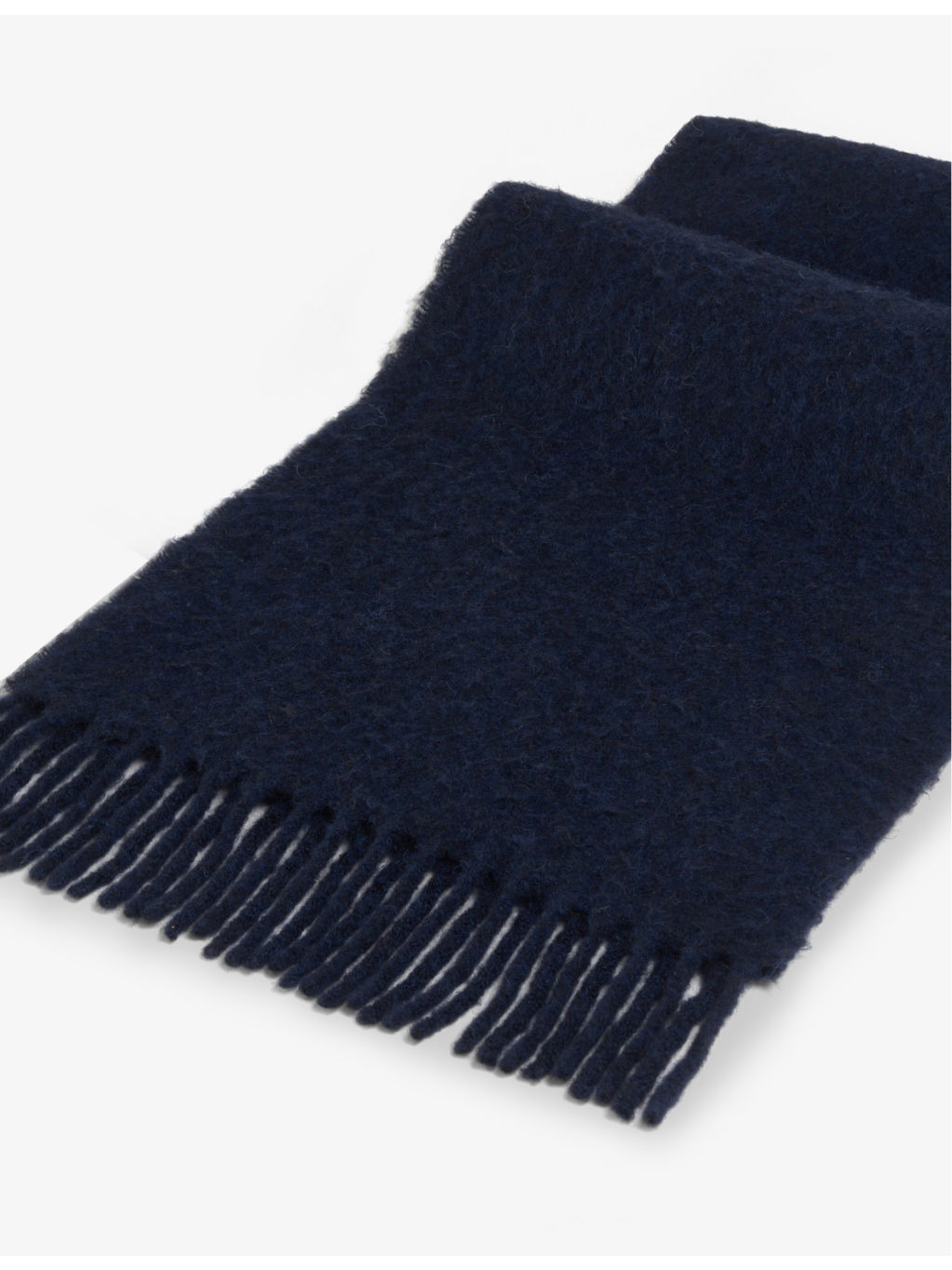 Brand-tab fringed-hem alpaca-blend scarf - 2