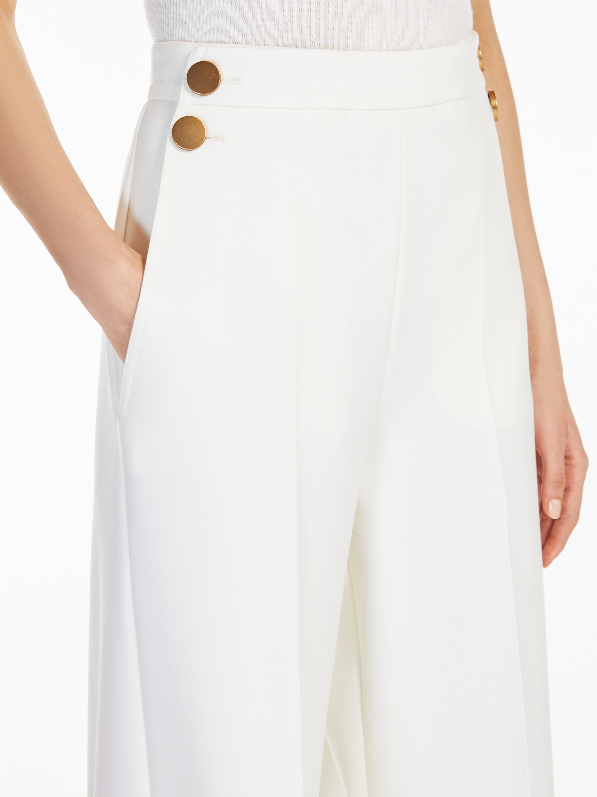 POLONIA Wide-leg wool canvas trousers - 5