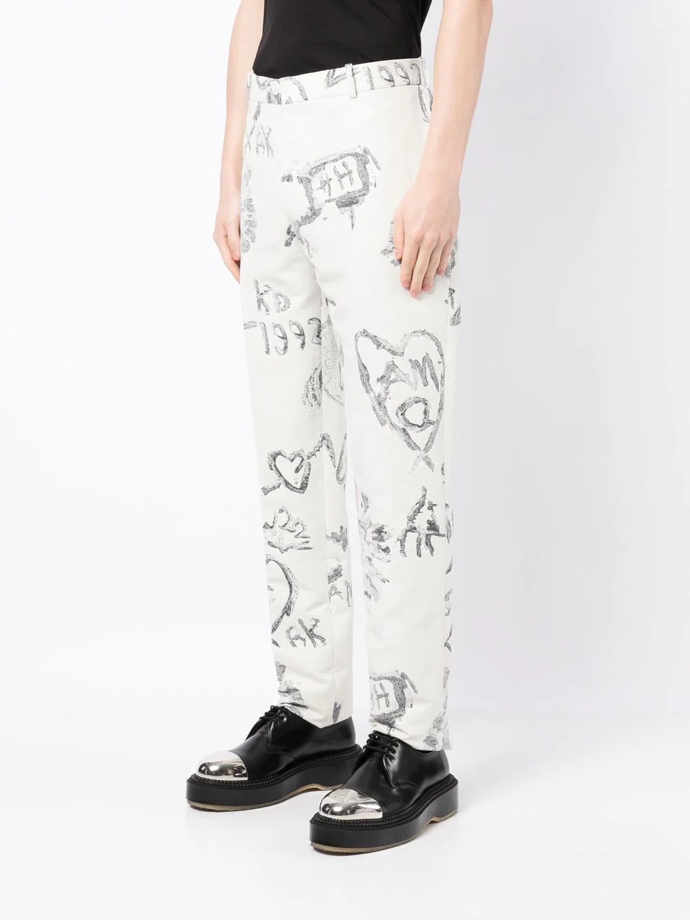 tailored patterned-jacquard trousers - 3