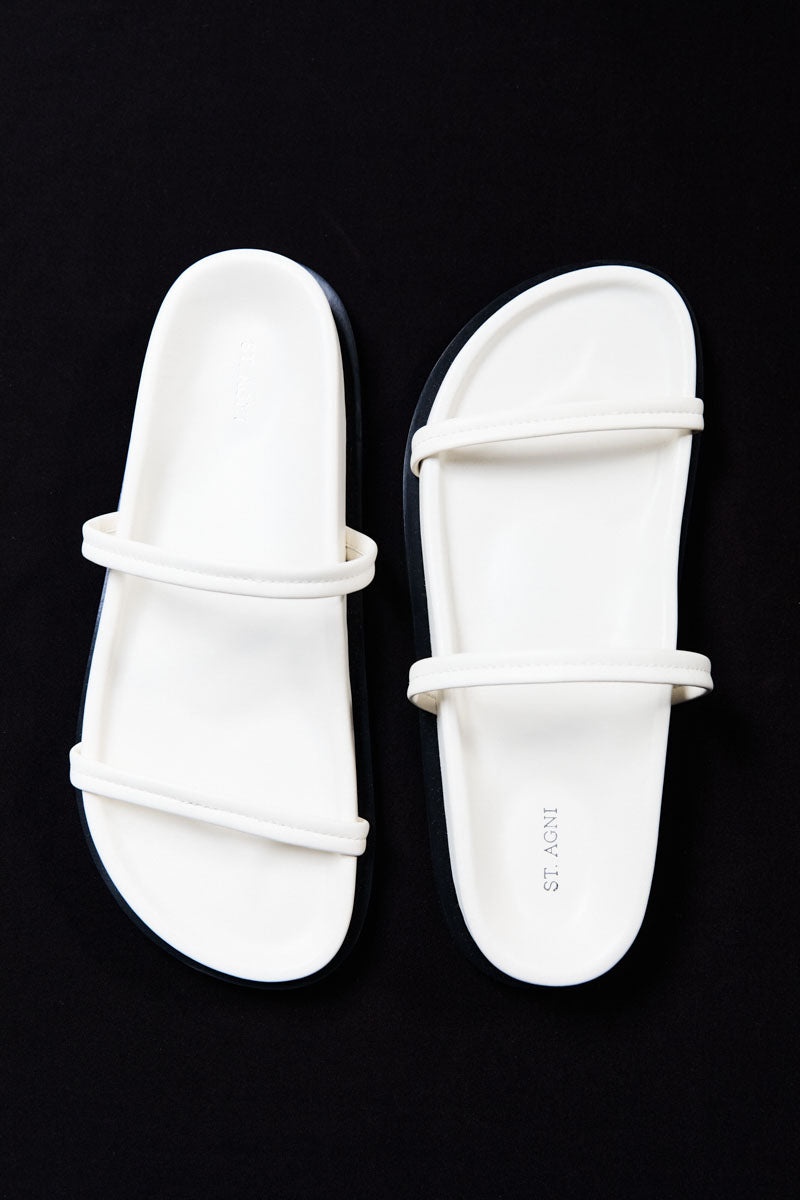 Fine Double Strap Slide - Off White - 3