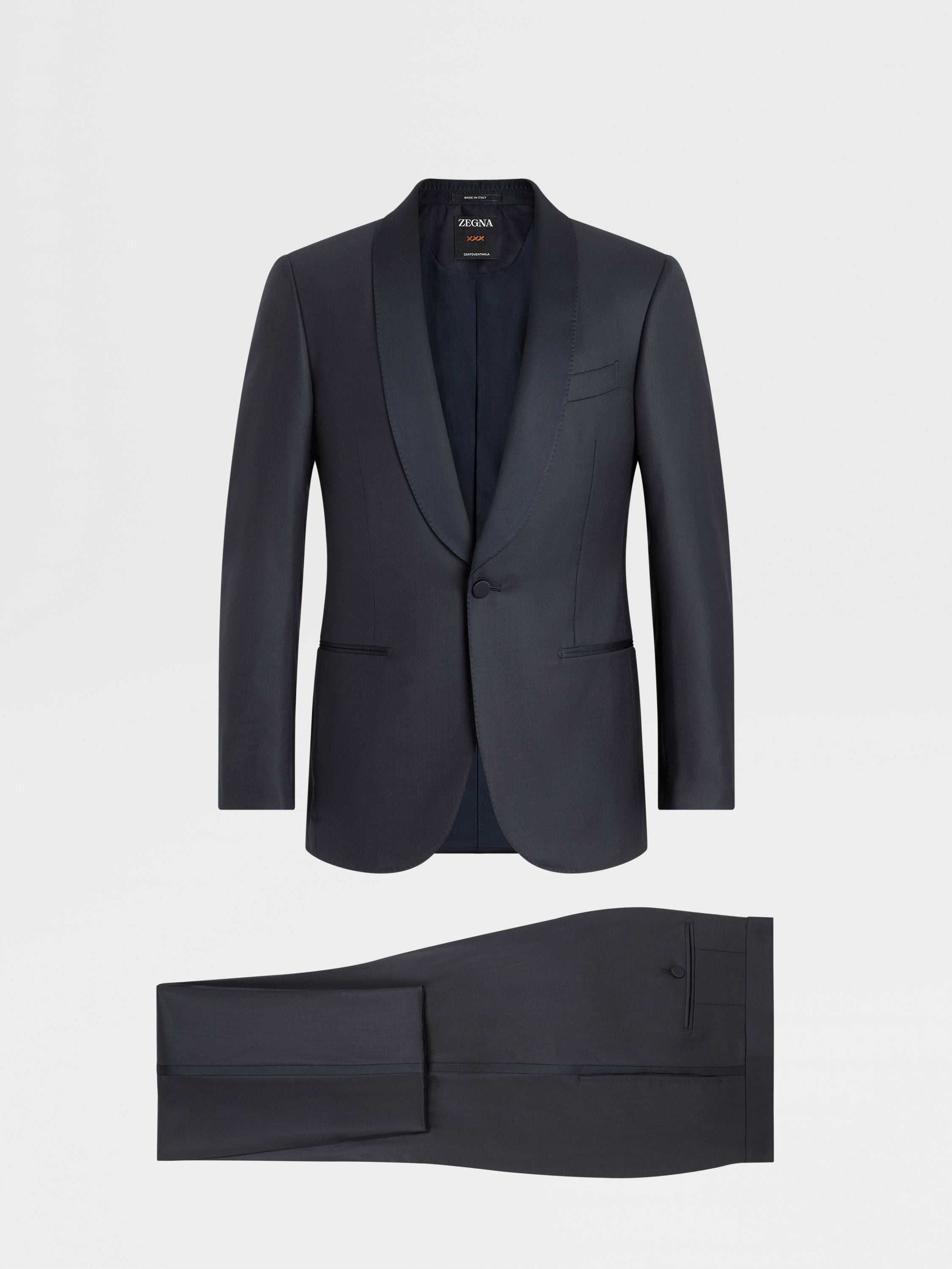 NAVY BLUE CENTOVENTIMILA WOOL SUIT - 1