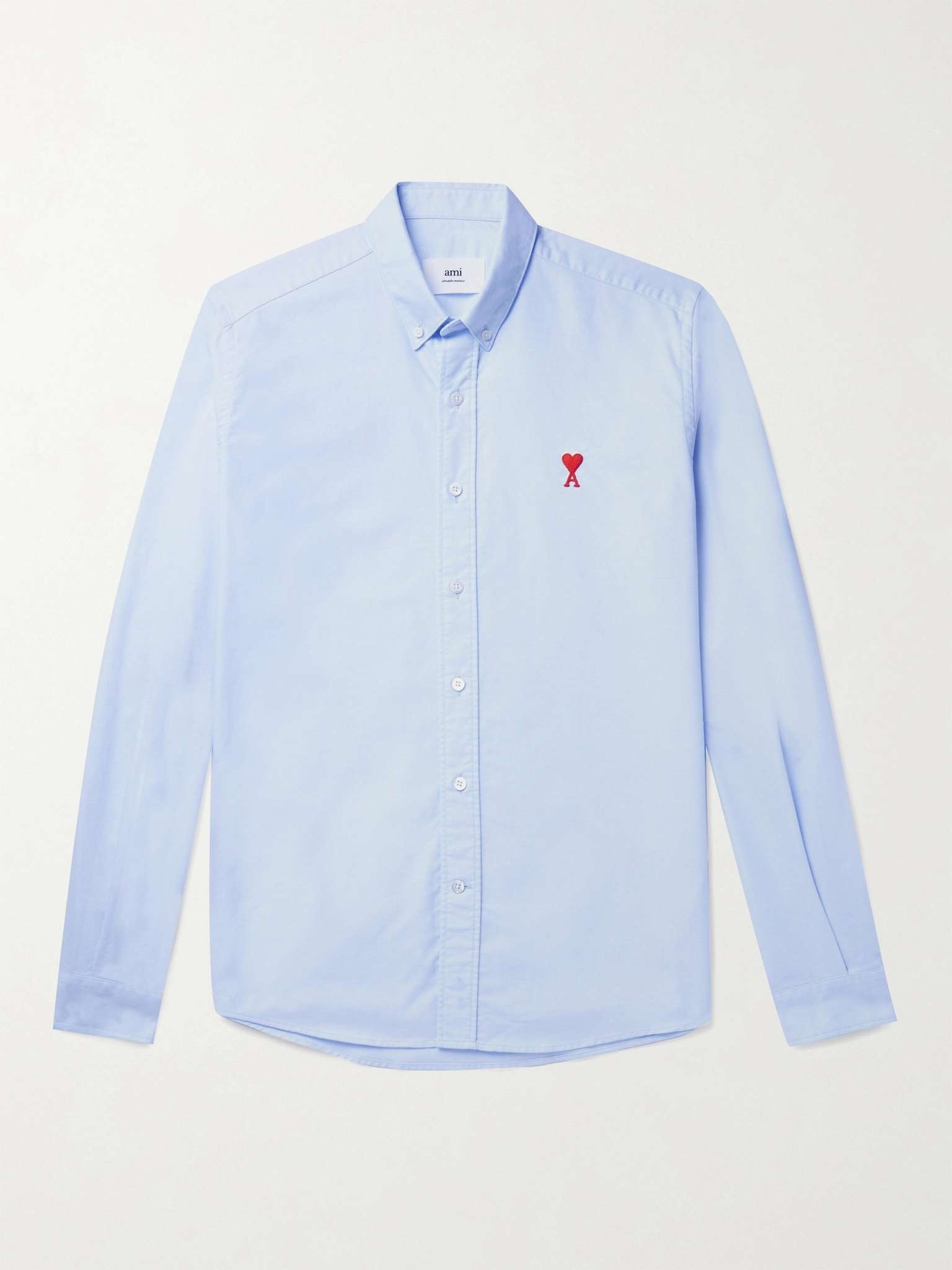 Button-Down Collar Logo-Embroidered Cotton Oxford Shirt - 1