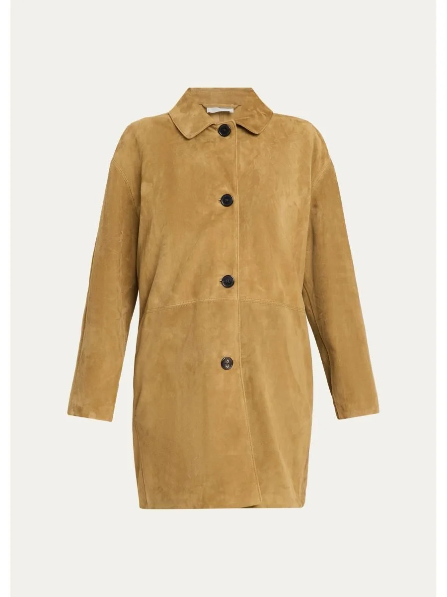 Damir Suede Single-Breasted Car Coat - 1