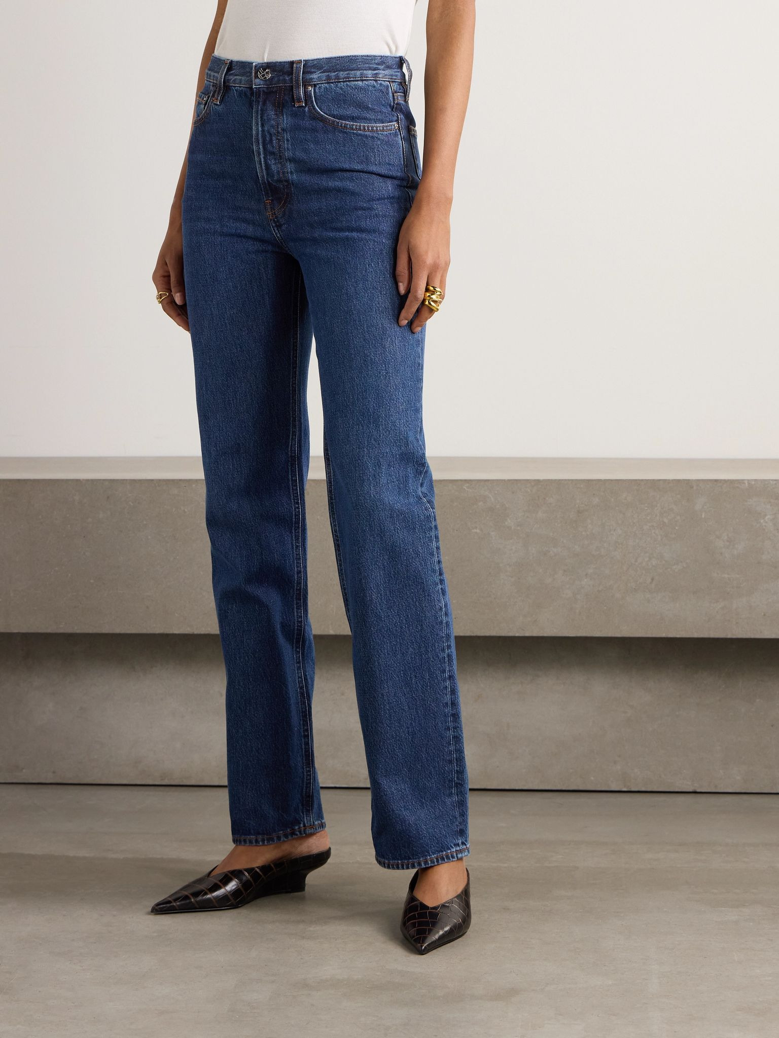 + NET SUSTAIN high-rise straight-leg jeans Dark denim - 3