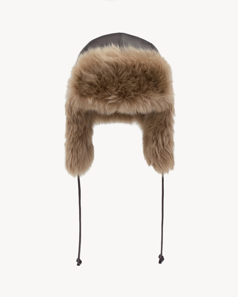 SHEARLING TRAPPER HAT IN LAMBSKIN 1