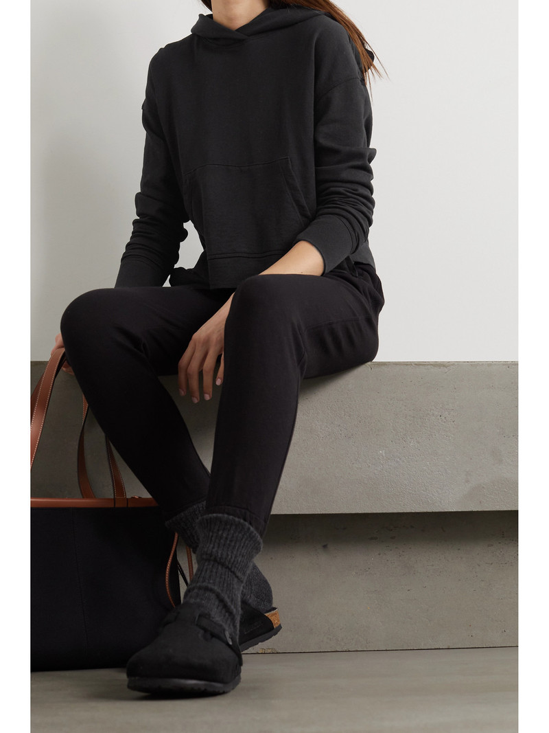 JAMES PERSE Cropped Cotton-jersey Hoodie outlook