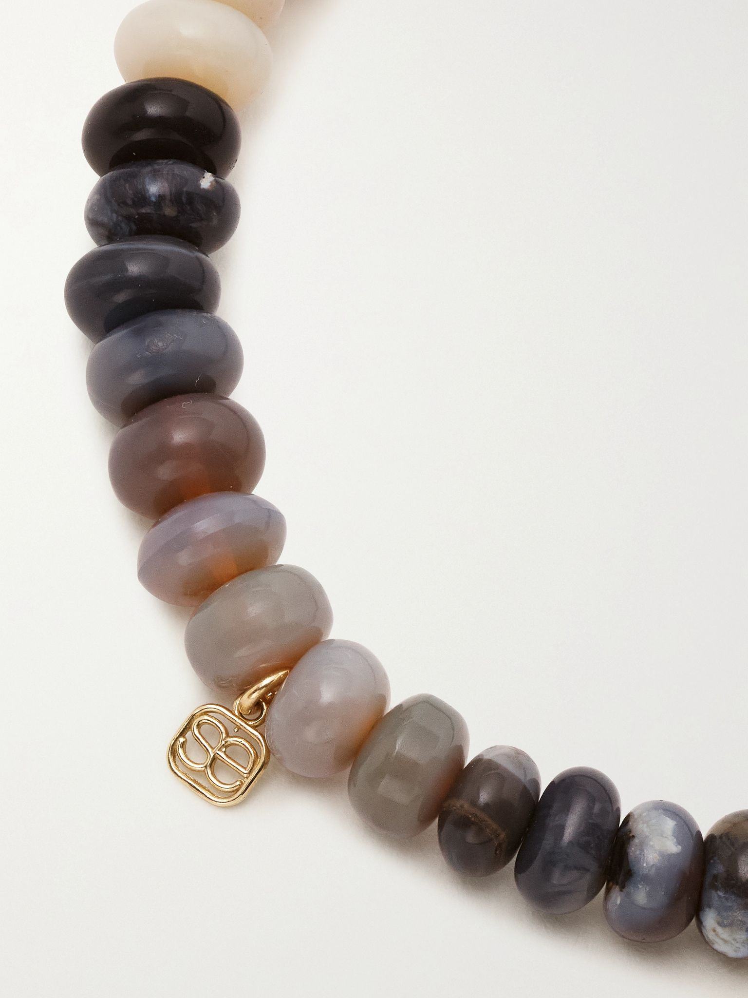 Small Moon and Star 14-karat gold, opal and diamond bracelet Black - 3