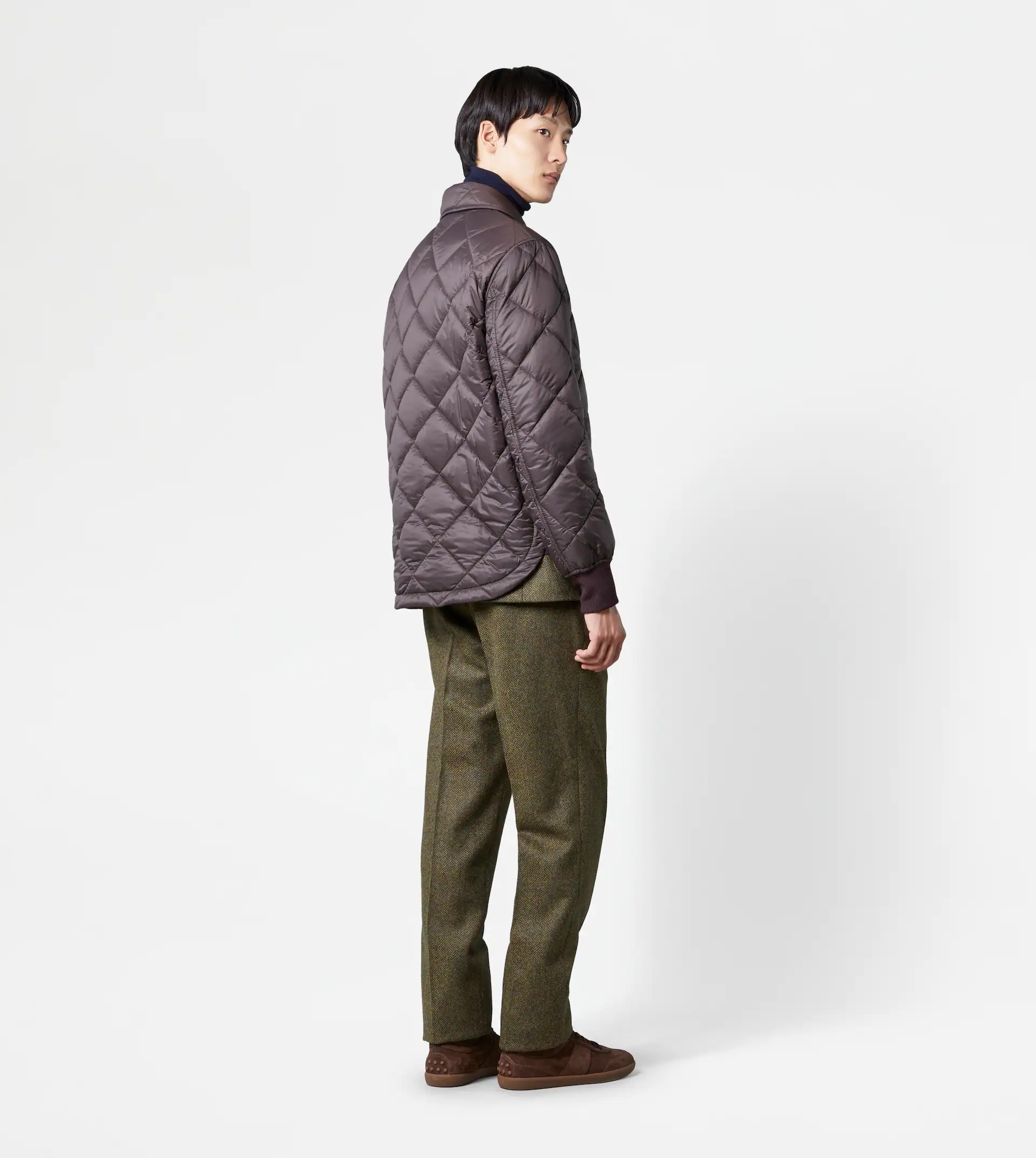 QUILTED OVERHIRT JACKET - BROWN - 3