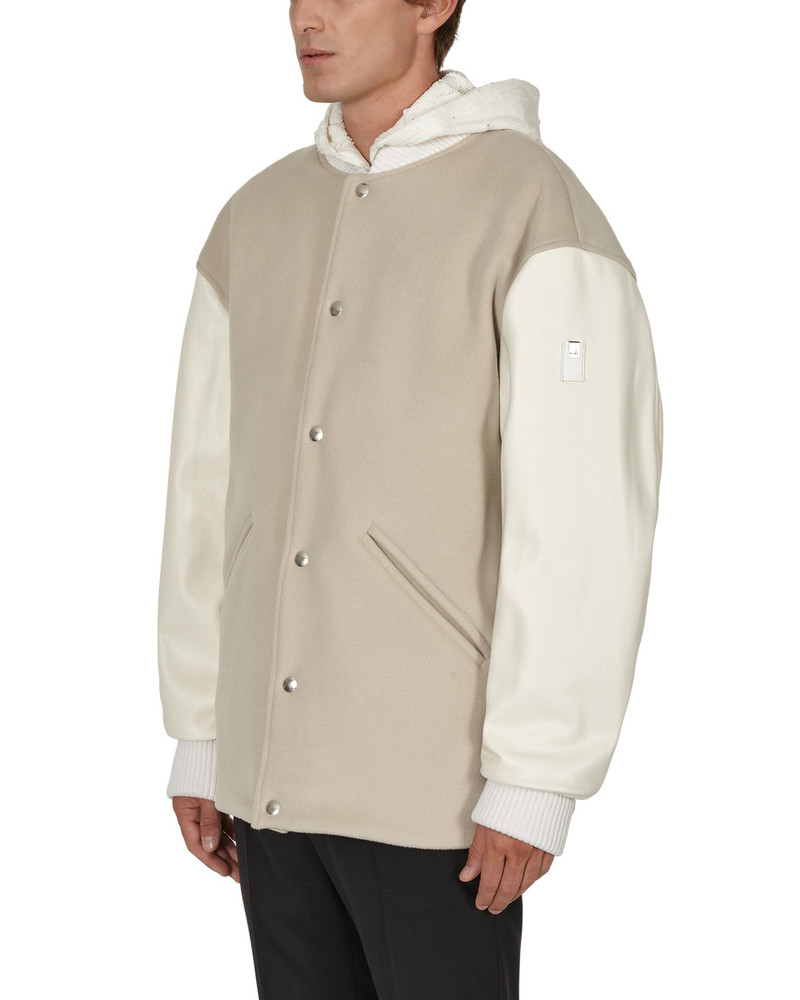 HOODED LEATHER AND WOOL VARSITY JACKET 3