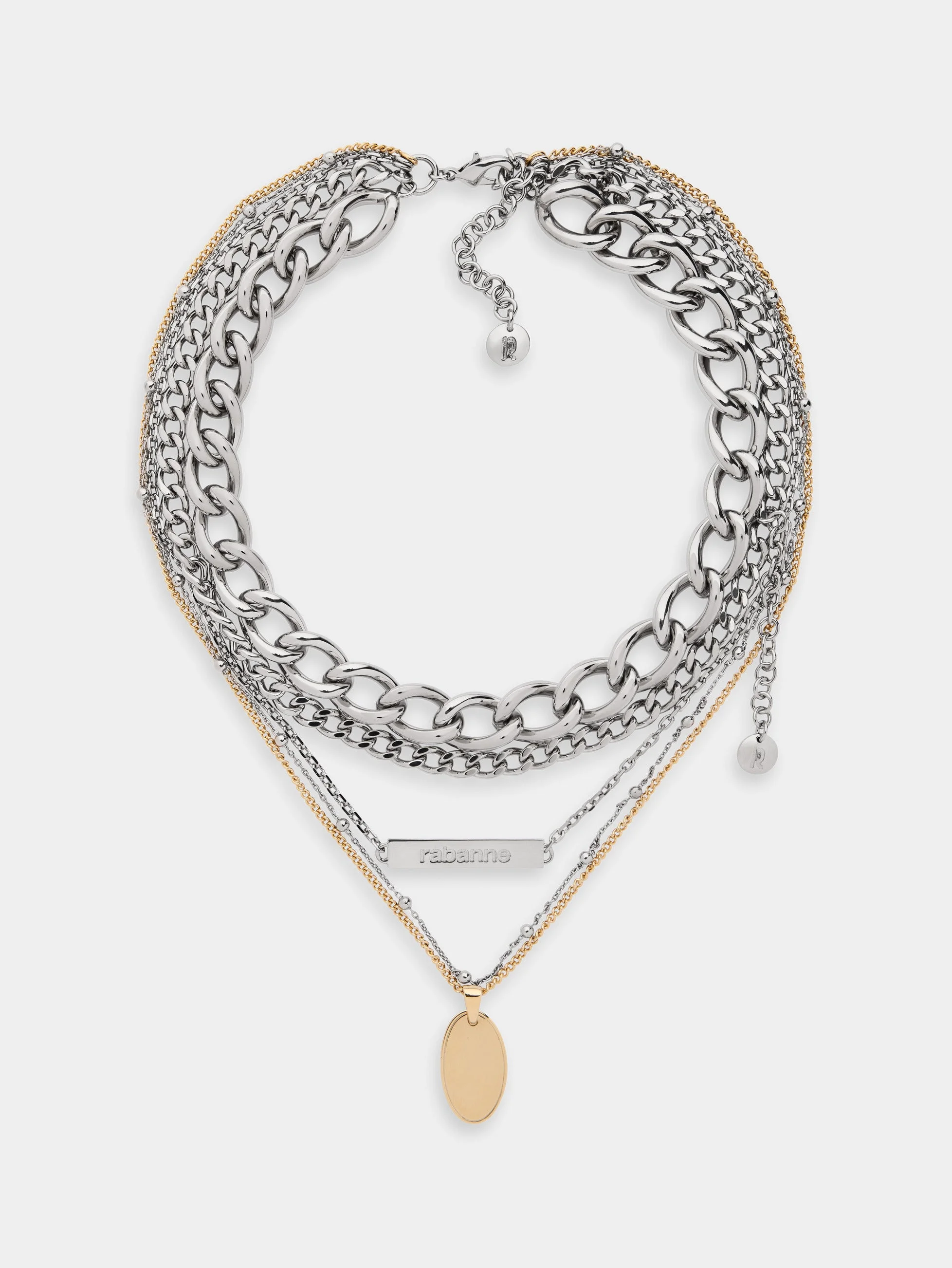 PUNK MULTI CHAIN BICOLOR NECKLACE - 1