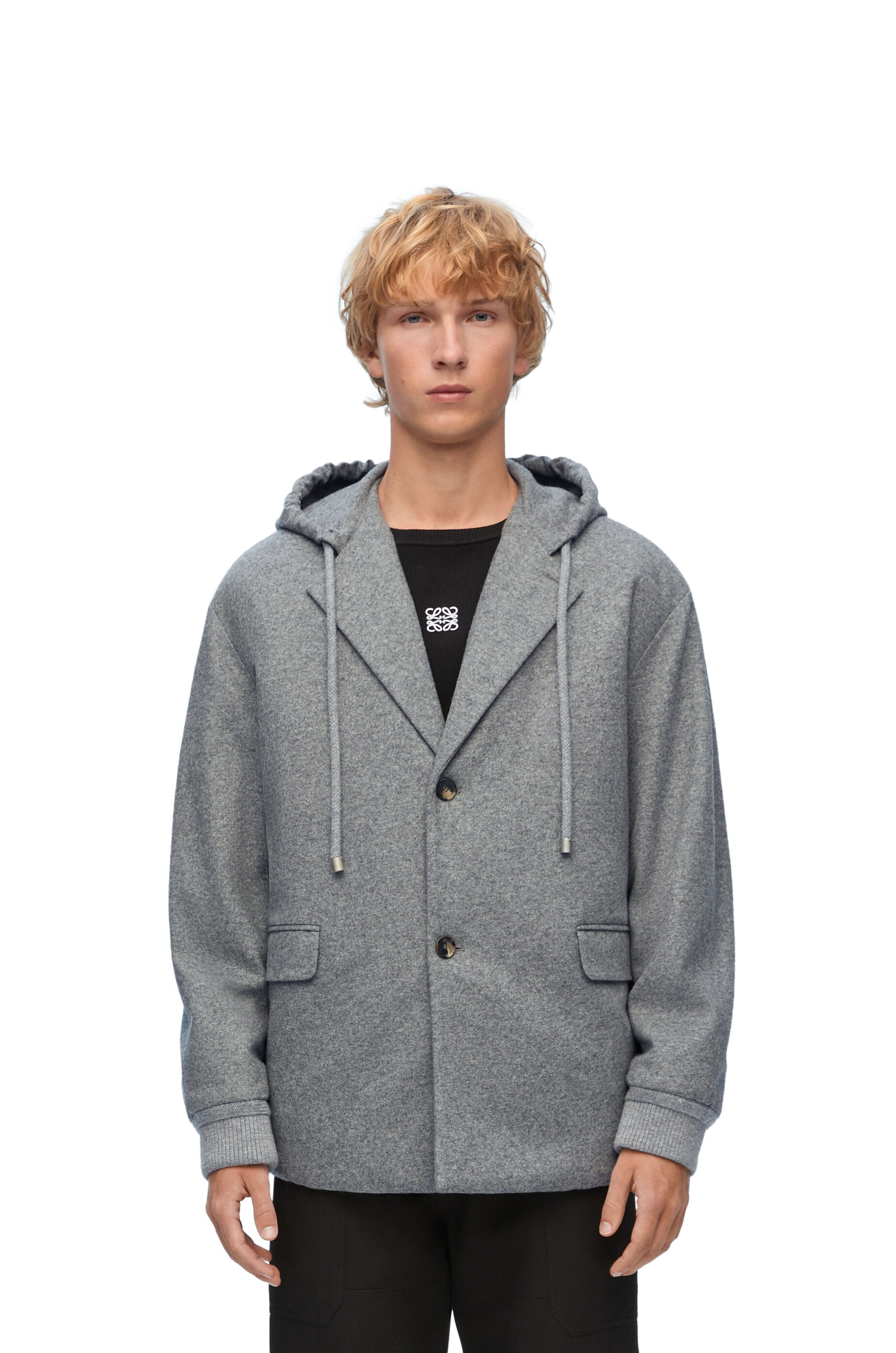 Hooded jacket in wool and cashmere - 3