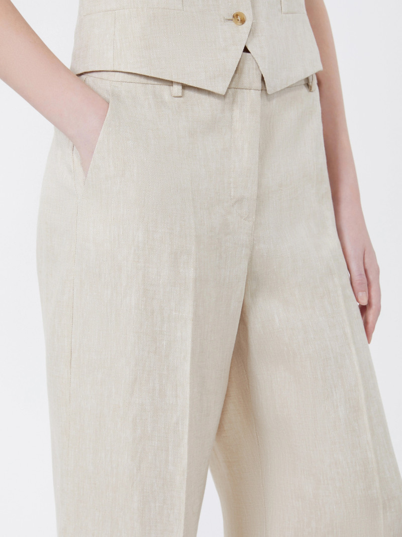 MALIZIA Linen canvas trousers - ECRU 5