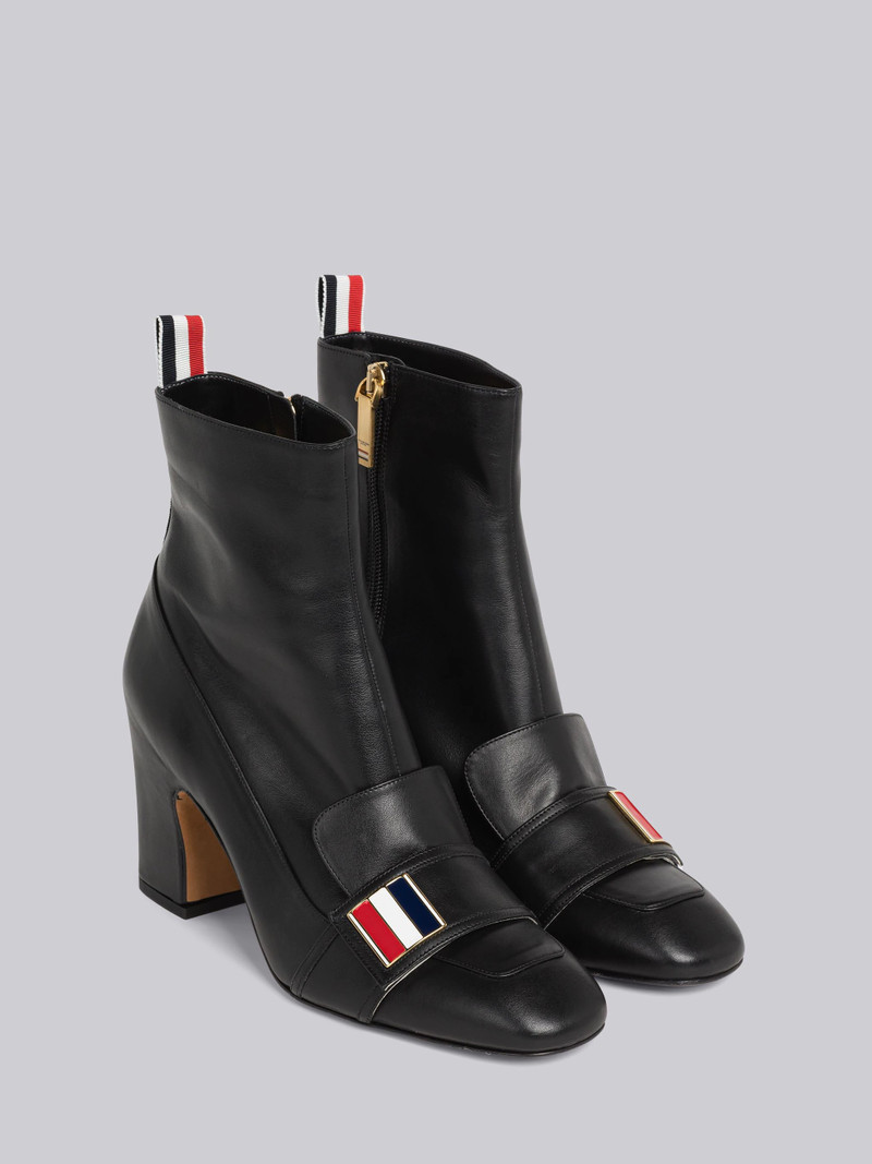 Vitello Calf Leather Heeled Chic Loafer Ankle Boot 3