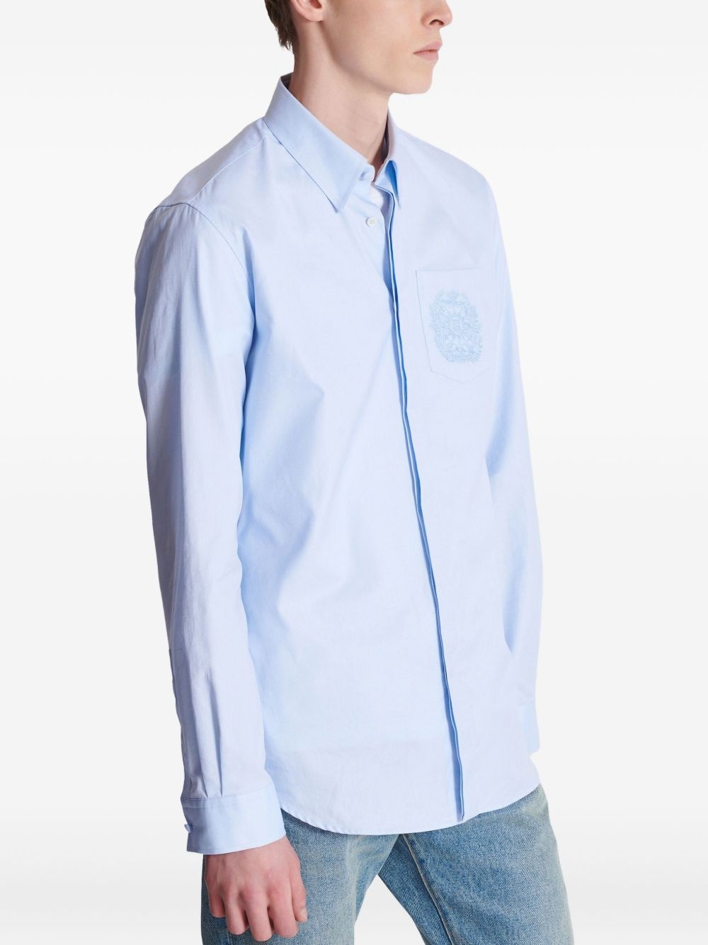 logo-embroidered shirt - 6
