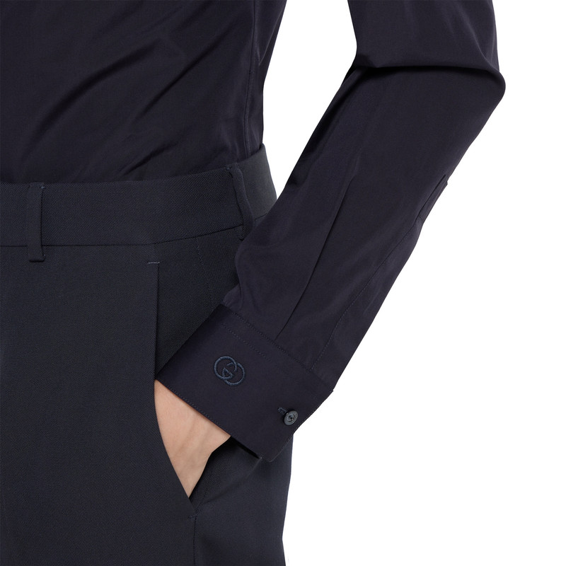 Piece dyed poplin shirt with embroidery 4