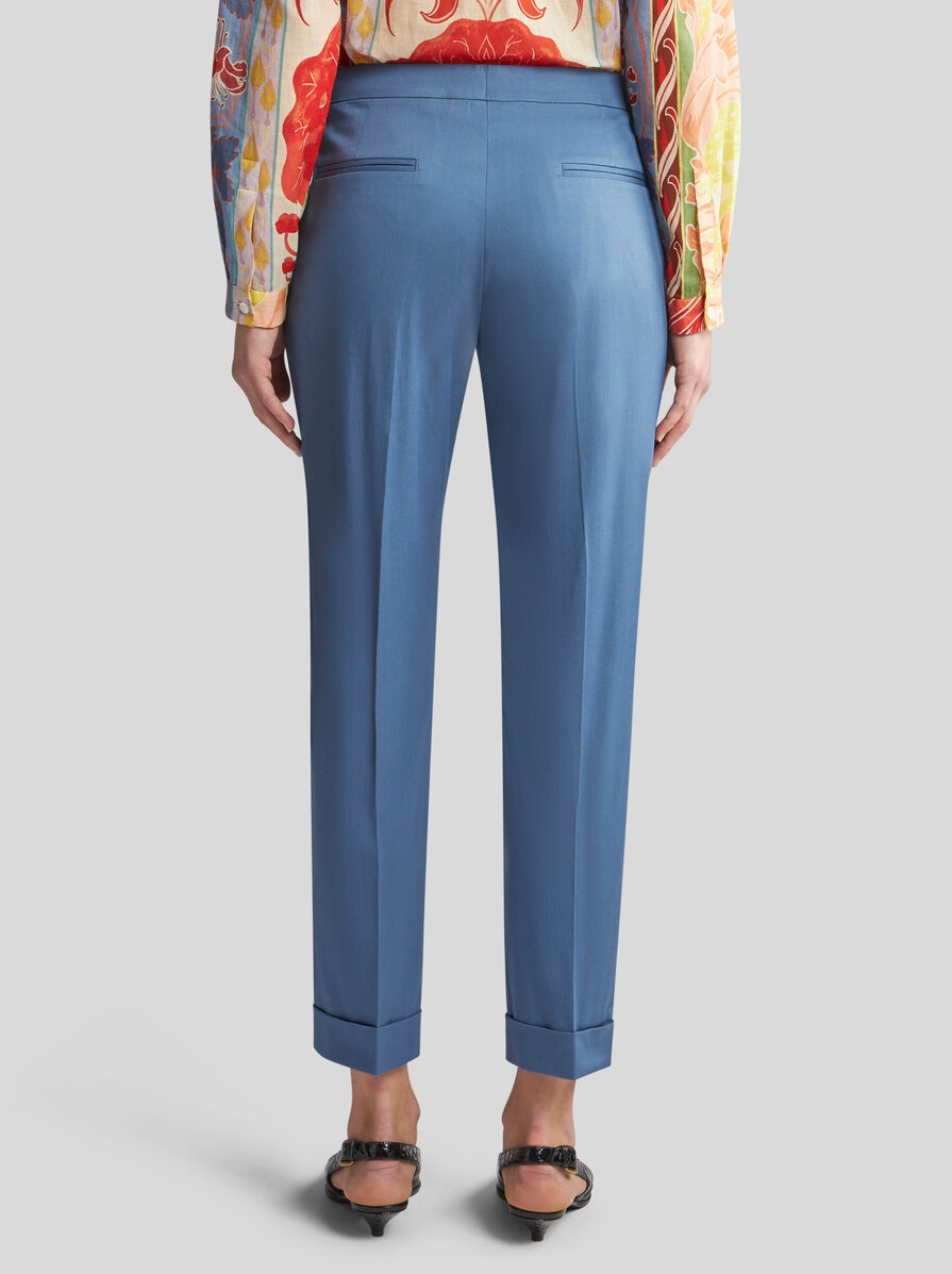 CROPPED STRETCH COTTON TROUSERS - 5