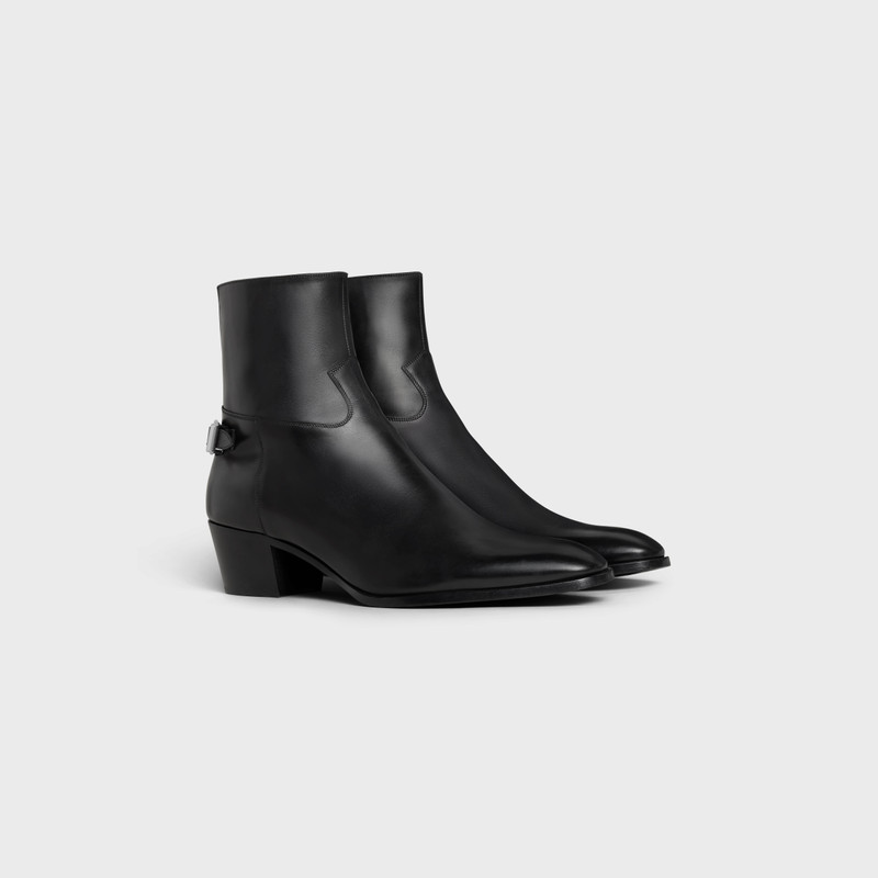 CELINE BACK BUCKLE ZIPPED ISAAC BOOT in Shiny calfskin outlook