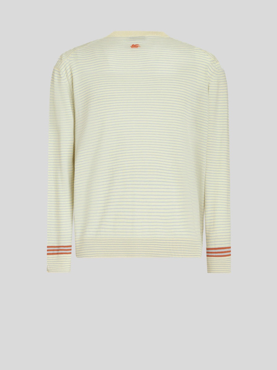 STRIPED COTTON AND CASHMERE SWEATER - 5