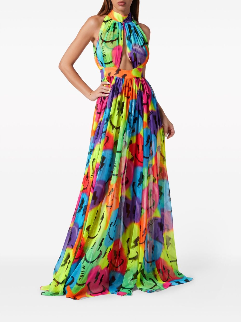 Smile chiffon maxi dress - 3
