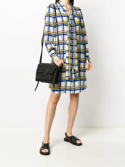 Marni check front tie dress outlook