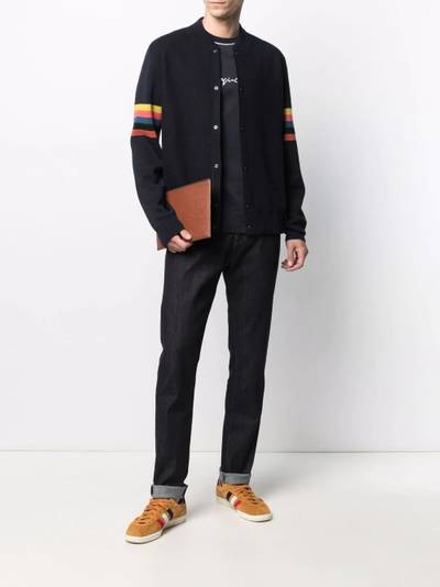 Paul Smith stripe-detail knitted bomber jacket outlook