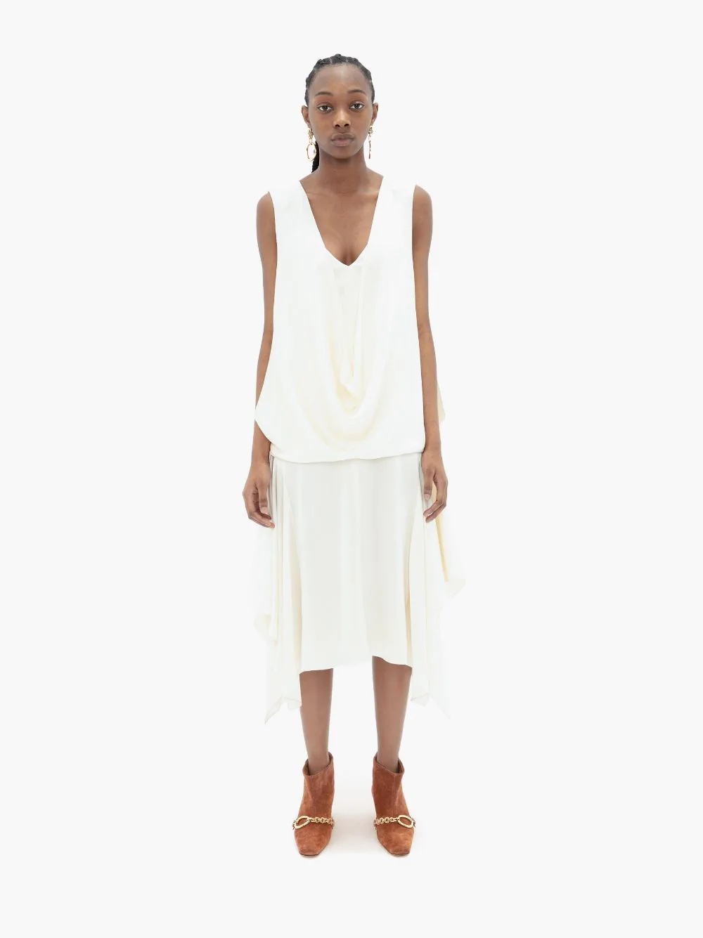 DRAPED SLEEVELESS DRESS - 2