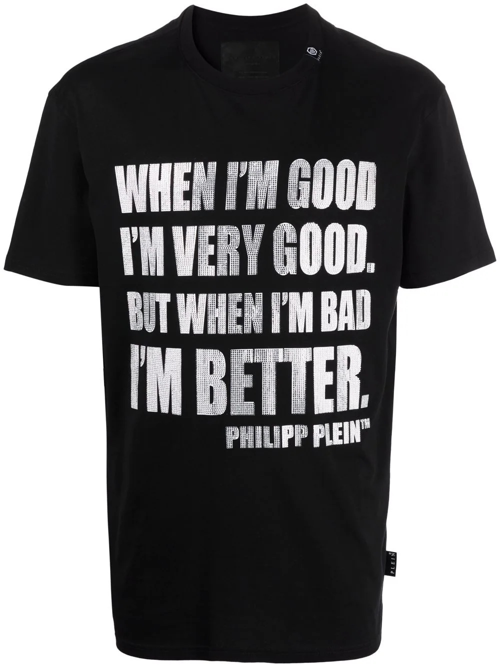 embellished slogan-print T-shirt - 1