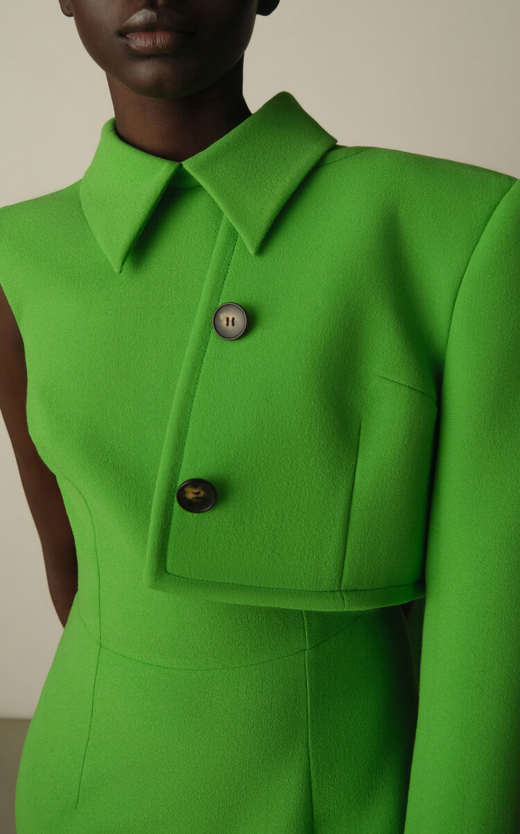 Leontine Collared Wool Dress green - 2