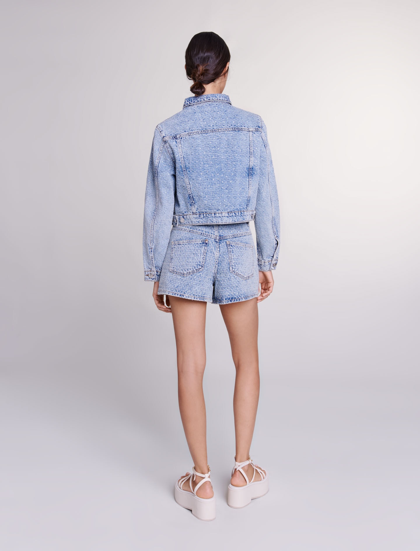 Cropped denim jacket - 5