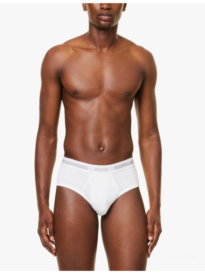 BOSS Branded waistband cotton-jersey briefs outlook