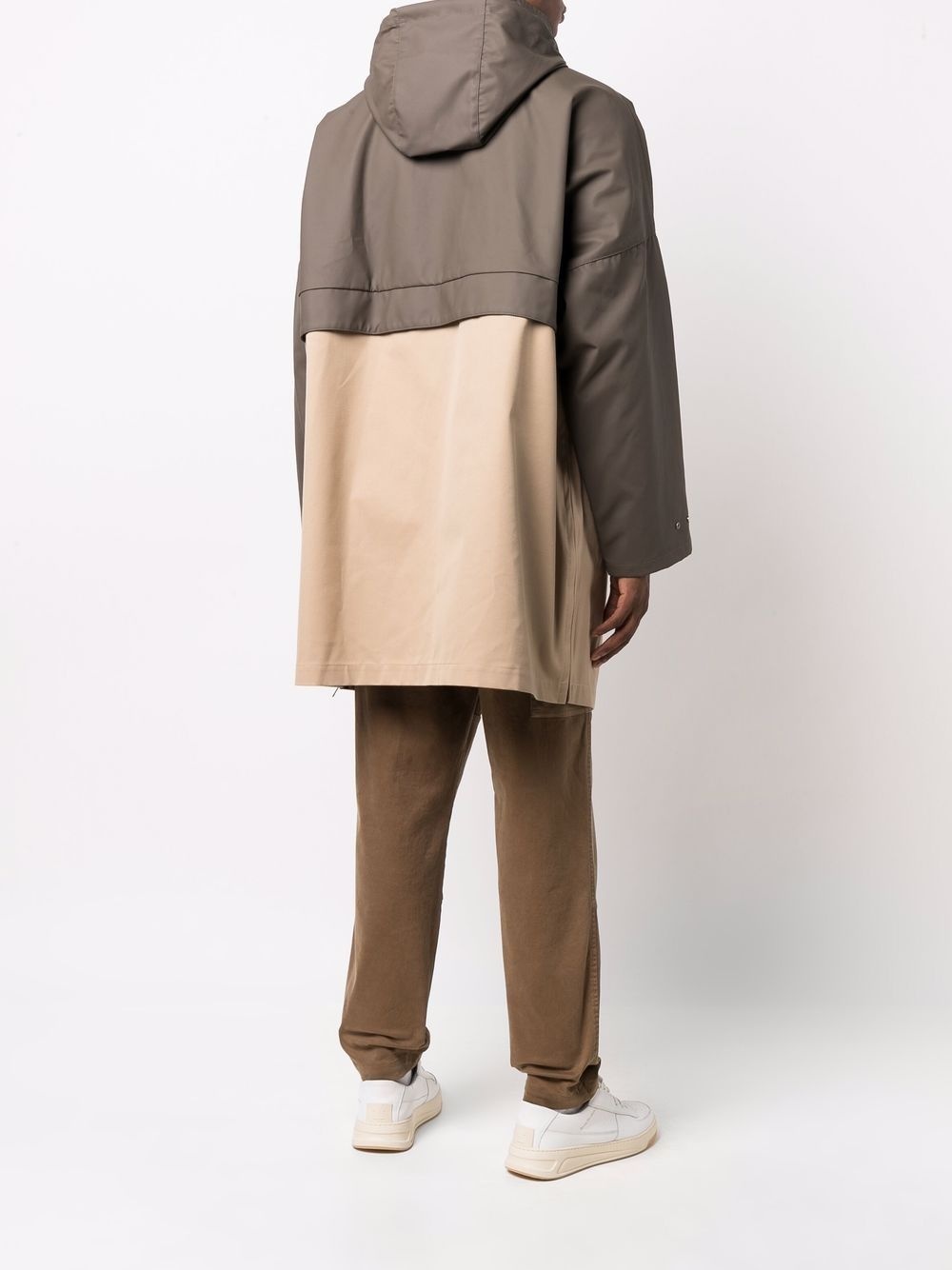 colour-block hooded parka - 4