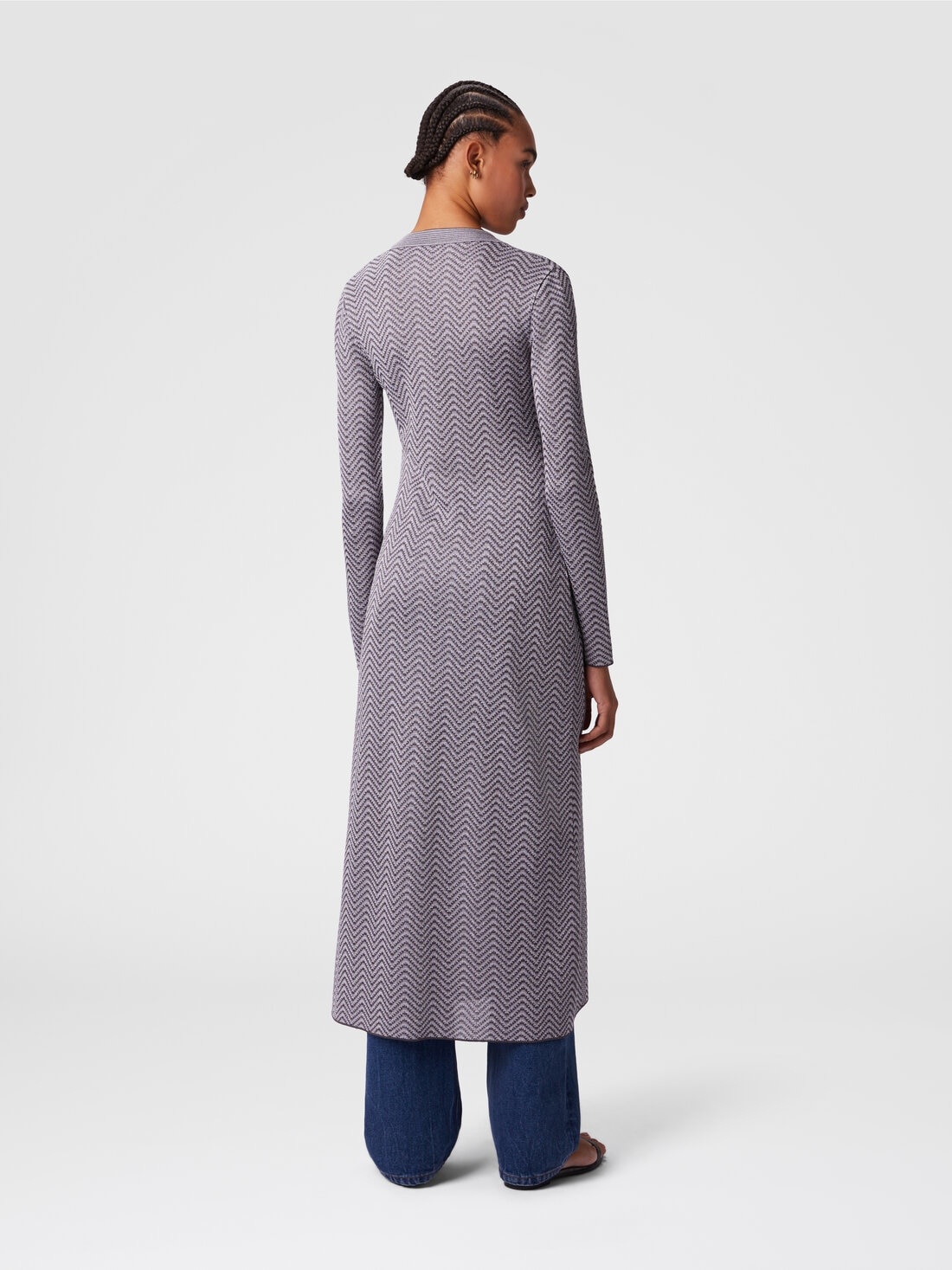 Long cardigan with wave pattern - 3