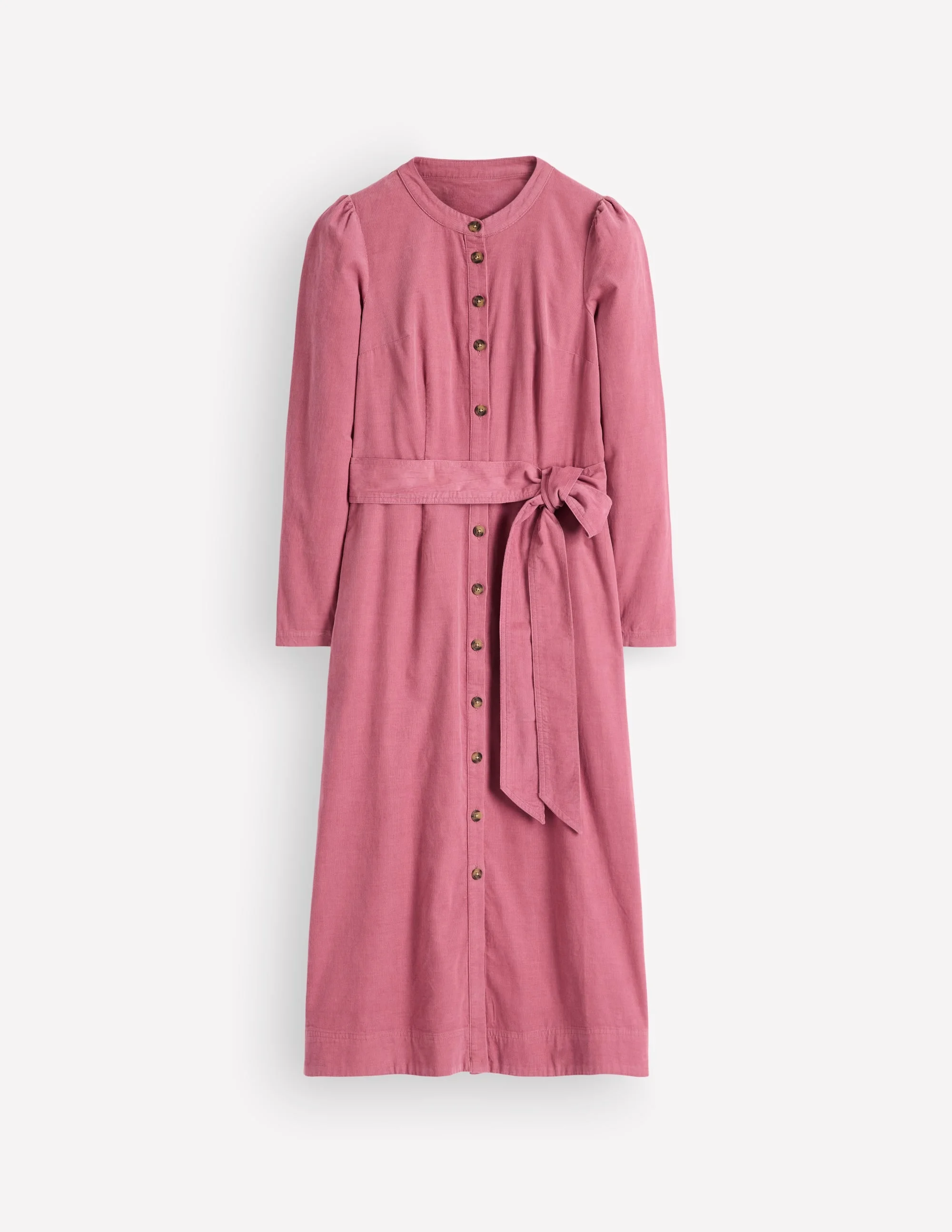 Louise Cord Midi Shirt Dress-Pink Heather - 1