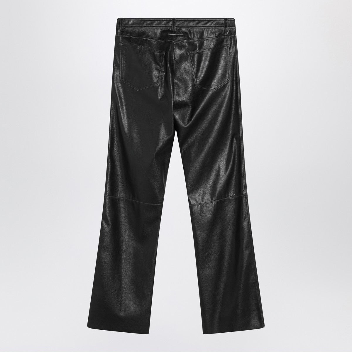 MM6 Maison Margiela Black faux leather trousers - 2