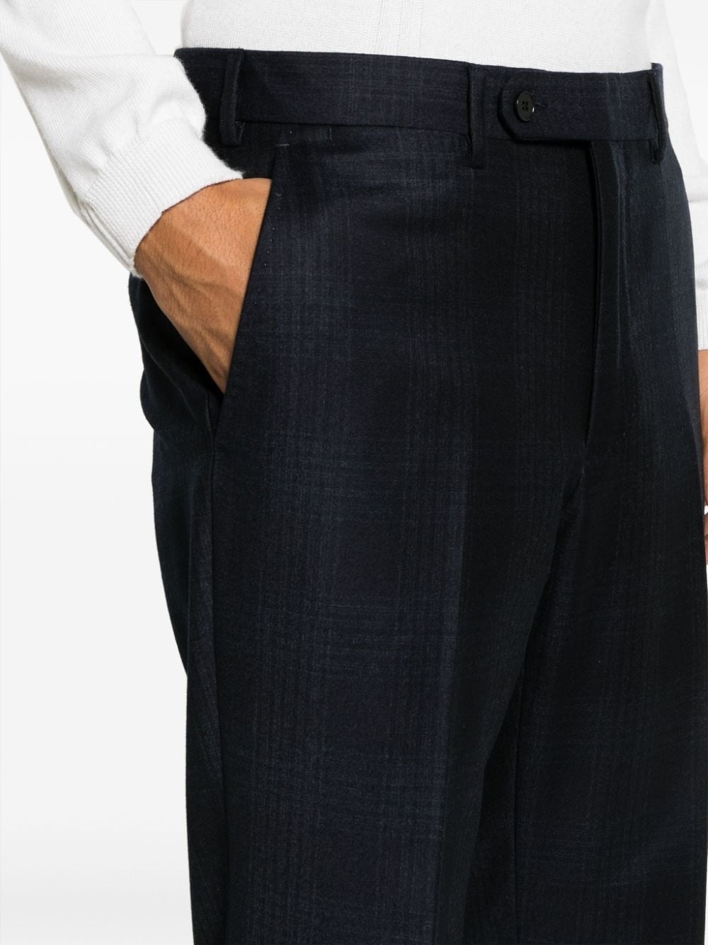 single-breasted checked wool suit - 6