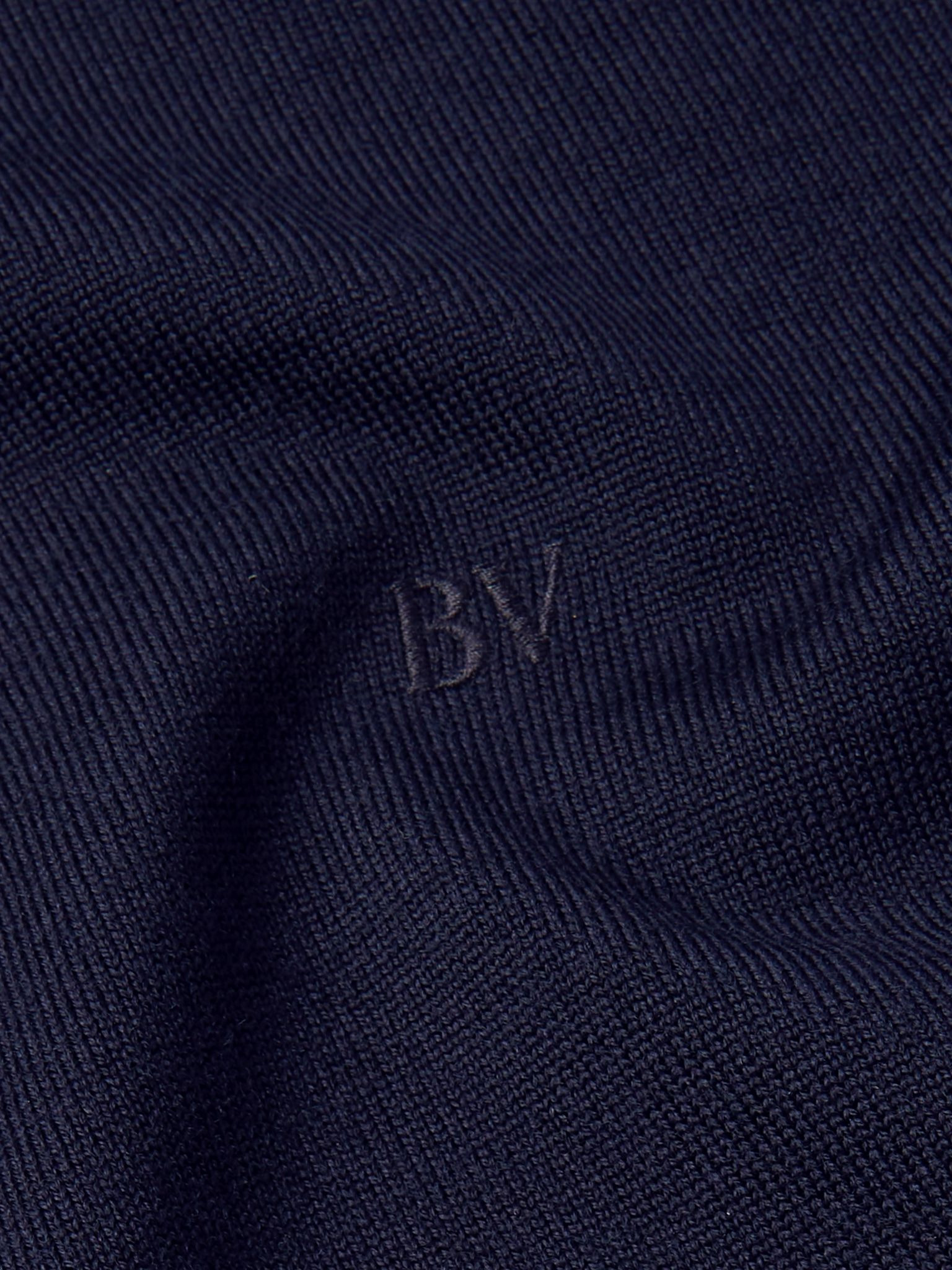 Logo-Embroidered Wool Sweater Blue - 4