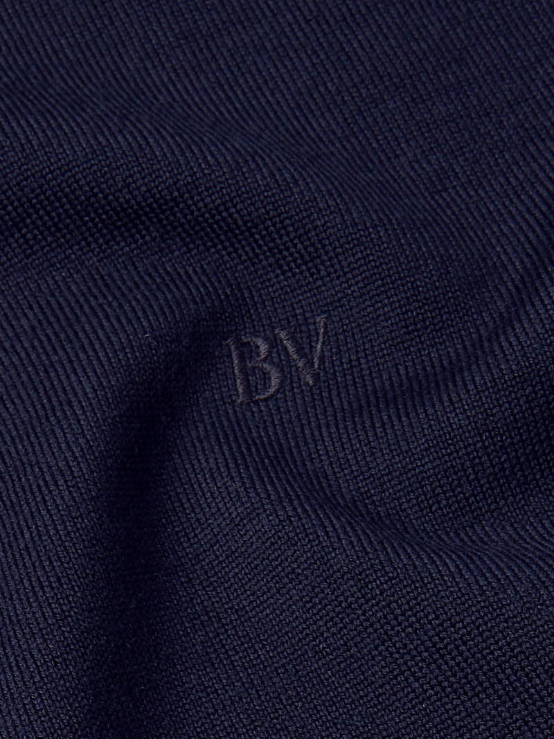 Logo-Embroidered Wool Sweater Blue 4