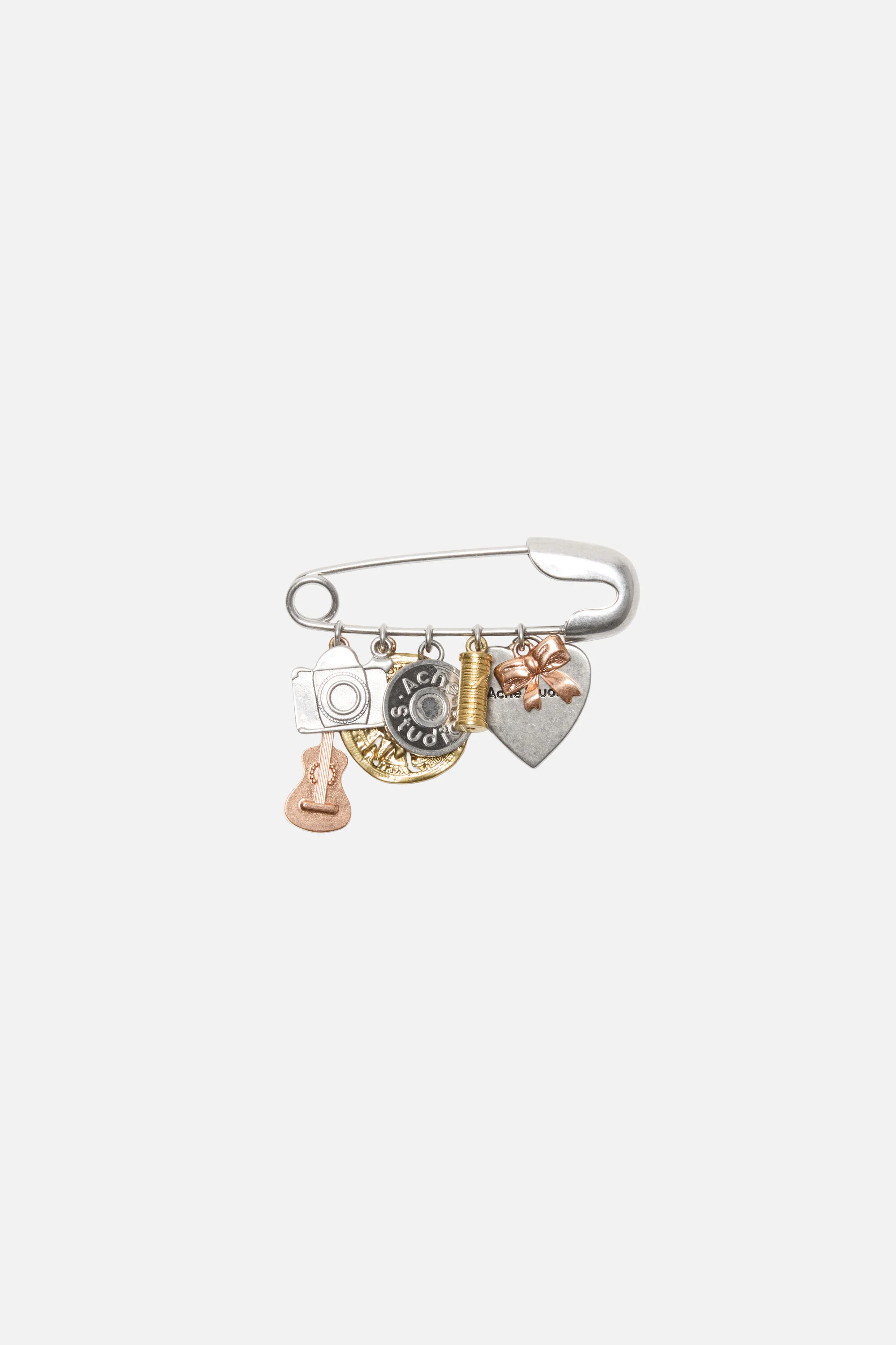 Brooch with charms - Semi matt silver/Multi - 1