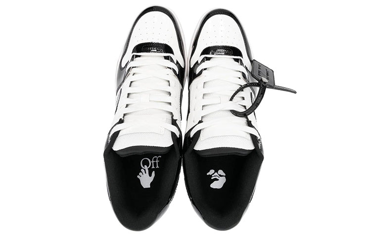 Off-White Out Of Office Low-Top Patent Sneaker 'Black White' OMIA189S22LEA0020110 - 4