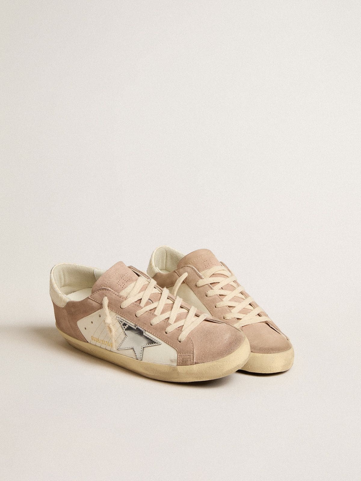 Women’s Super-Star sneakers in pink suede with silver metallic leather star - 2