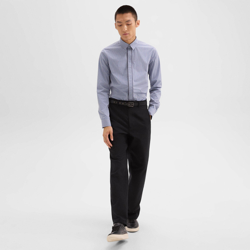 Theory Straight Shirt in Striped Cotton-Blend outlook