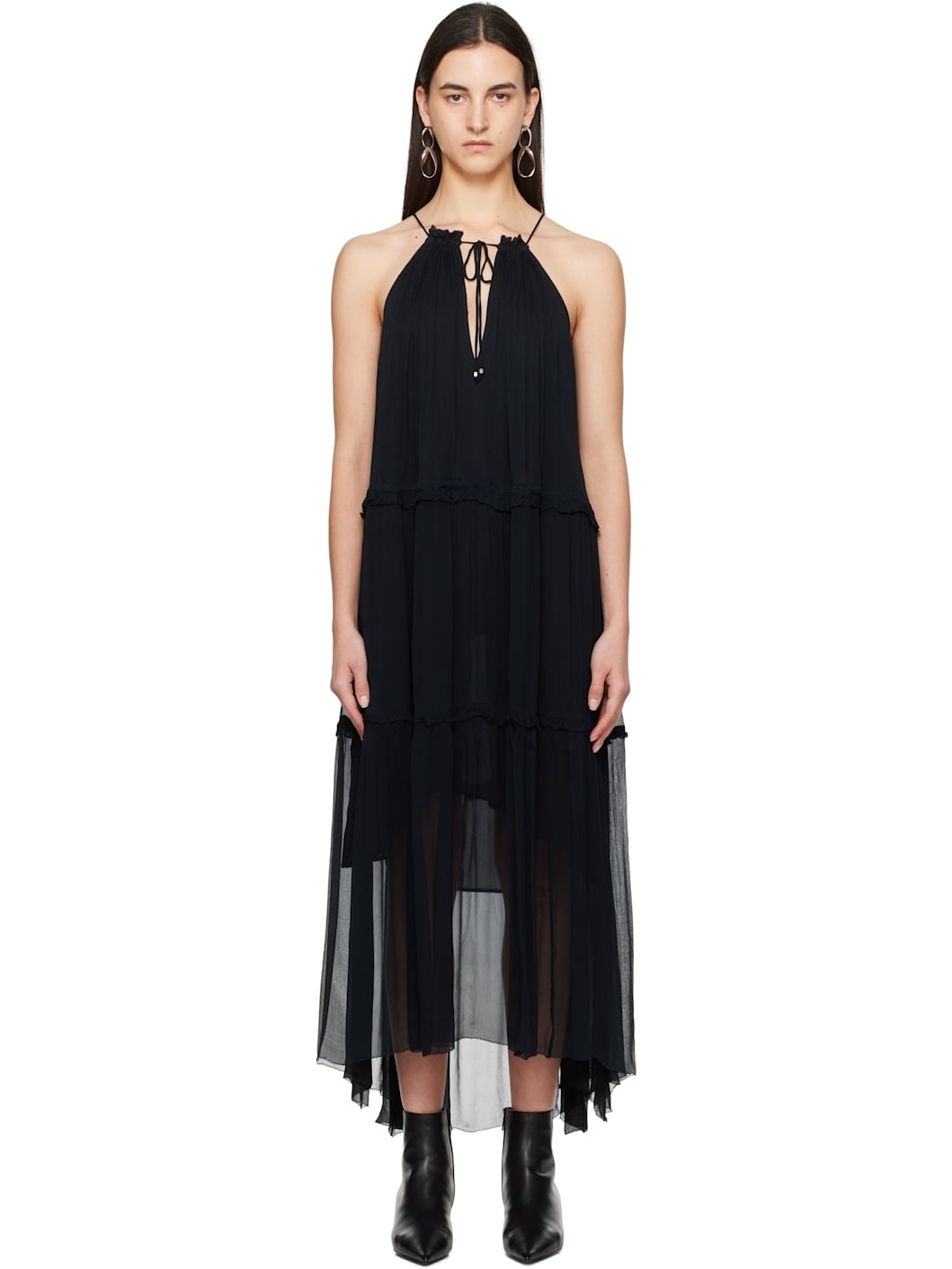 Black Alita Chiffon Maxi Dress - 1