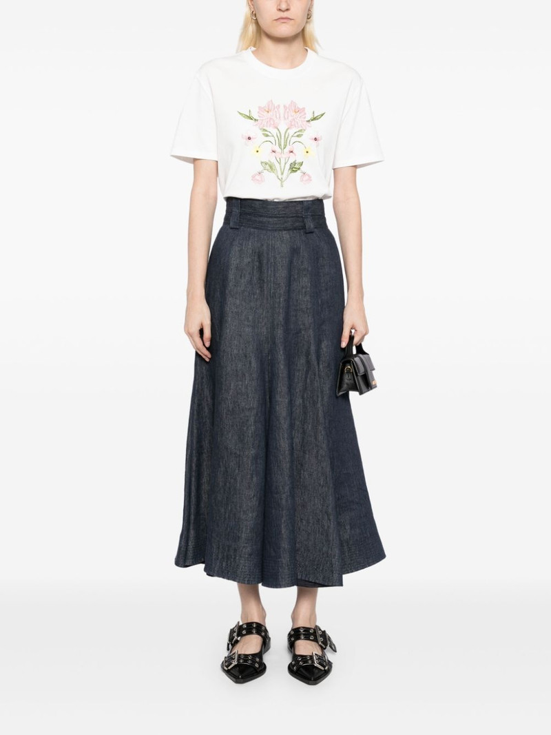 GIAMBATTISTA VALLI floral-embroidered T-shirt outlook